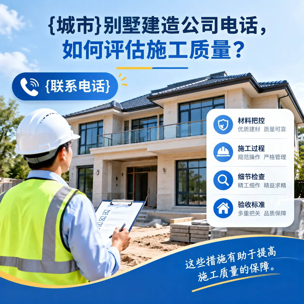 惠水别墅建造公司电话，如何评估施工质量？